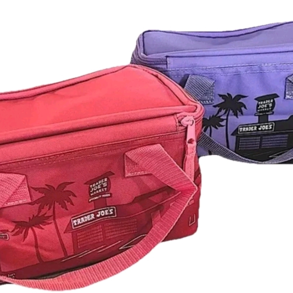 Trader Joe's Easter Insulated Bags(Pink & Lavender). Sold Out. BN With Tags